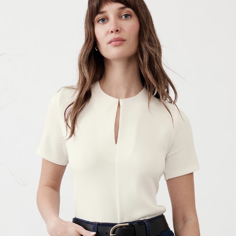 Ivory Keyhole Blouse